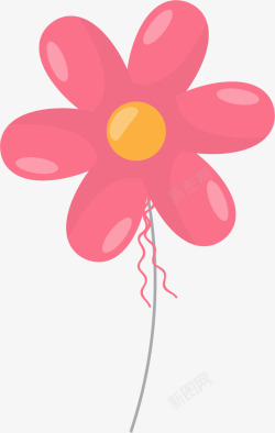红色花朵铝箔气球儿童节红色花朵气球高清图片
