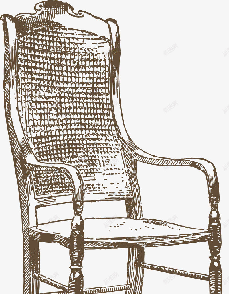 欧式古典藤椅装饰png免抠素材_新图网 https://ixintu.com 古典 家具 椅子 欧式 藤椅