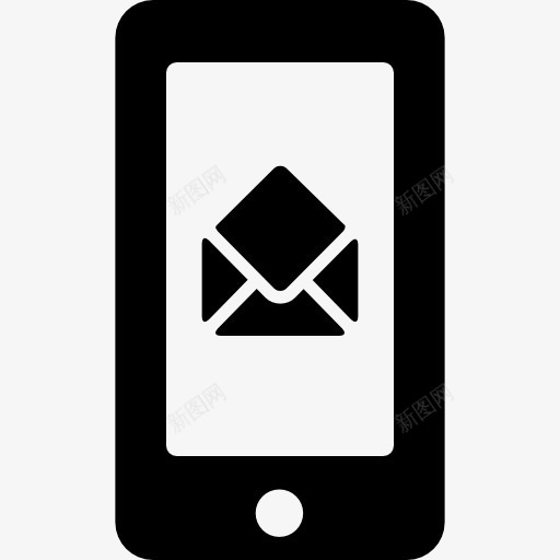 打开电子邮件信封标志在手机屏幕上图标png_新图网 https://ixintu.com 信封 工具和用具 手机 手机套 打开 沟通 符号 邮件 韵母