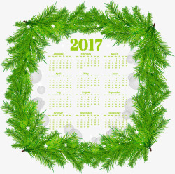 绿叶2017年日历素材