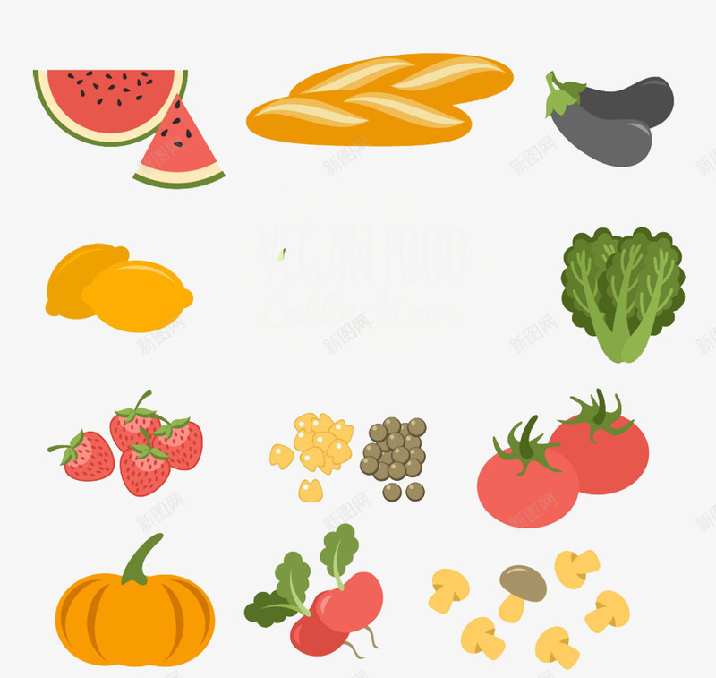 蔬果美食png免抠素材_新图网 https://ixintu.com 卡通 柠檬 水果 白菜 草莓 萝卜 蔬果 蔬果元素 蔬菜 西瓜 西红柿