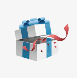盒子AI蓝色礼物盒子图标高清图片
