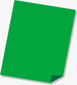 绿色方形纸张折起一角素材