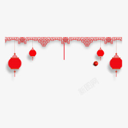 方格花纹红色纹理灯笼节日元素高清图片