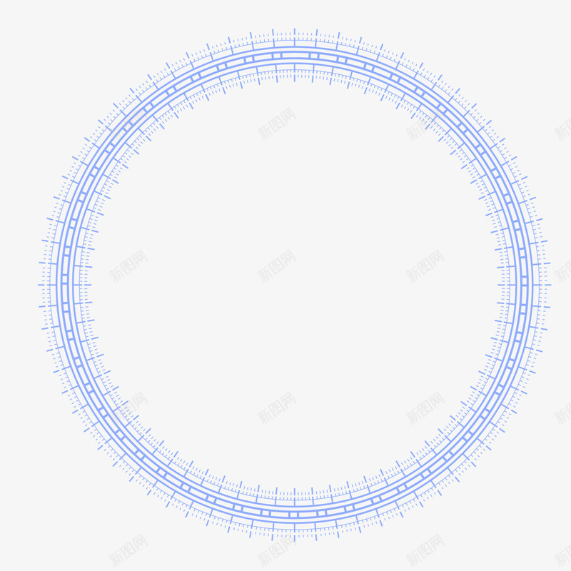 蓝色线条手绘圆环png免抠素材_新图网 https://ixintu.com 创意 手绘图 科技 线条 绘画 花环 蓝色圆环