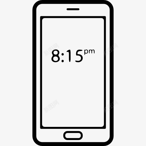 小时在手机屏幕上图标png_新图网 https://ixintu.com 工具 工具和用具 手机 手机屏幕展示图 数字 时钟 时间 电子 电话 移动电话