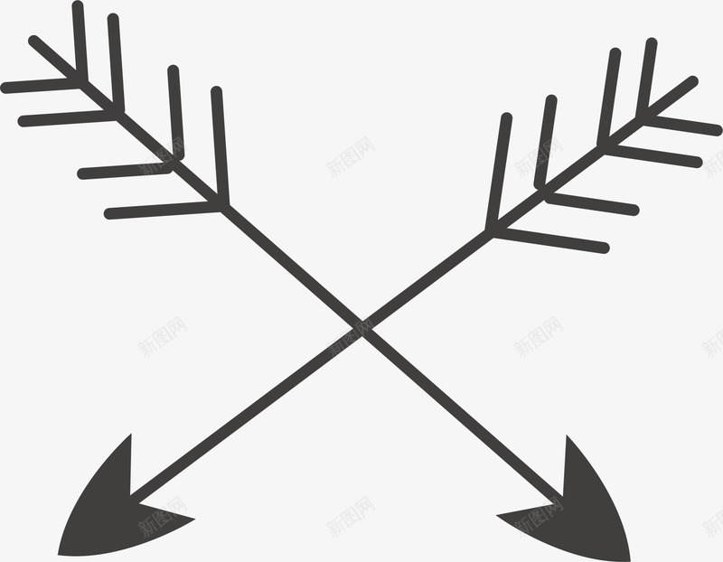 简约交叉箭头png免抠素材_新图网 https://ixintu.com 交叉箭头 小清新箭头 水彩 简约箭头 线条 黑色箭头