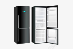 使用过的黑色家用电器旧冰箱高清图片
