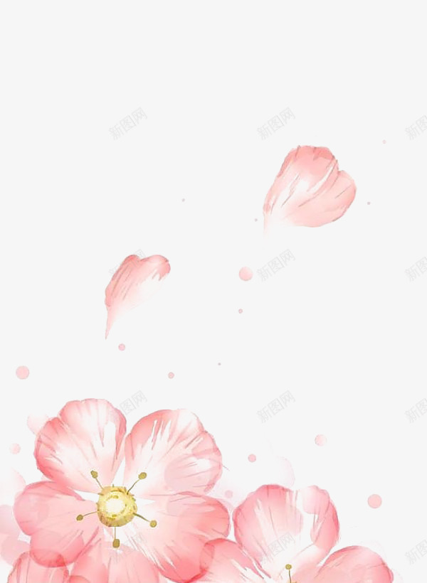 漂浮粉色花瓣png免抠素材_新图网 https://ixintu.com 散花 植物元素 粉色鲜花 背景装饰 花朵