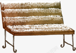 雪地里的长椅子素材
