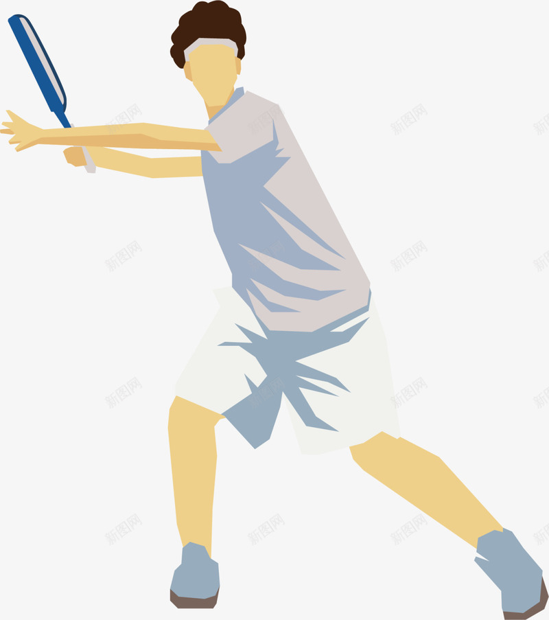 打网球卡通运动男人png免抠素材_新图网 https://ixintu.com 体育运动 健康 强身健体 打网球 运动健身 运动男人 锻炼