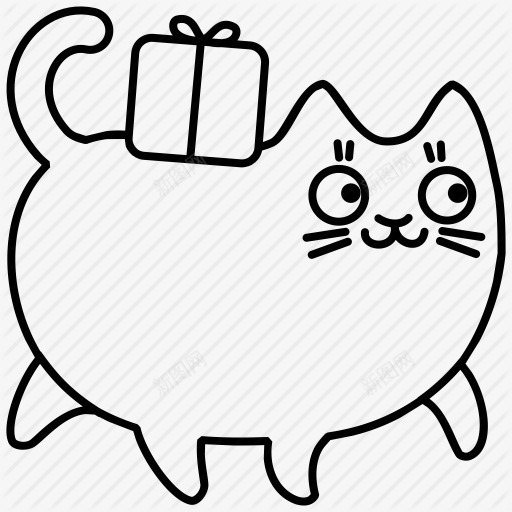 手绘卡通胖胖的小猫咪png免抠素材_新图网 https://ixintu.com 卡通 胖胖