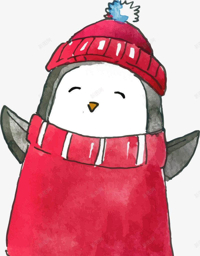 手绘风开心的企鹅矢量图ai免抠素材_新图网 https://ixintu.com 企鹅 可爱企鹅 圣诞节 圣诞节企鹅 手绘企鹅 矢量png 矢量图