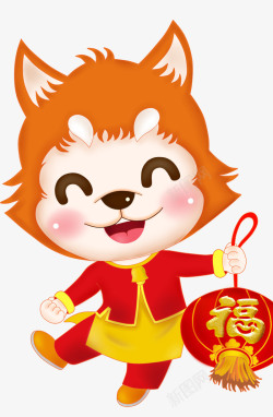 春节年画狗年吉祥物高清图片