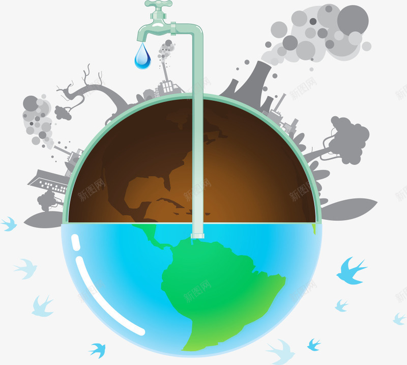 地球水资源png免抠素材_新图网 https://ixintu.com 创意地球 地球 水资源 环保 环境保护 生态环保 绿色环保 节能环保