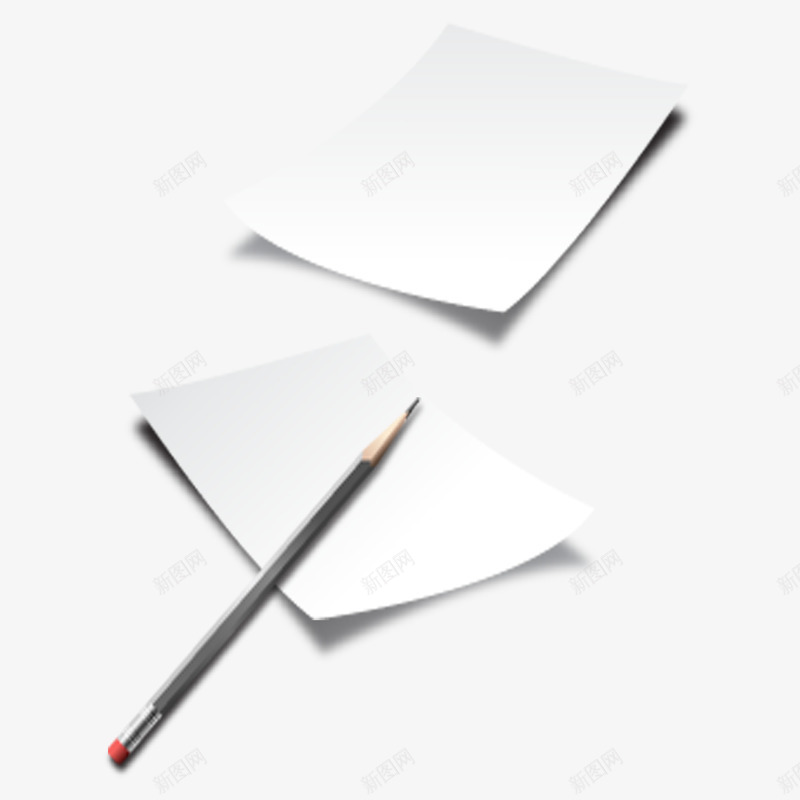 铅笔和纸张png免抠素材_新图网 https://ixintu.com 书写 纸张 记事 铅笔