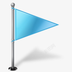 抽象立体几何背景蓝色的小三角旗图标高清图片