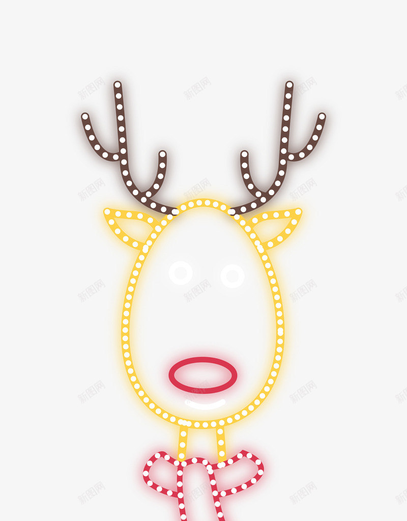 圣诞节霓虹发光可爱麋鹿png免抠素材_新图网 https://ixintu.com 可爱 圣诞节 时尚 矢量图案 霓虹发光 麋鹿