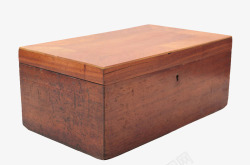 红色光滑木质纹理的复古木盒实物素材