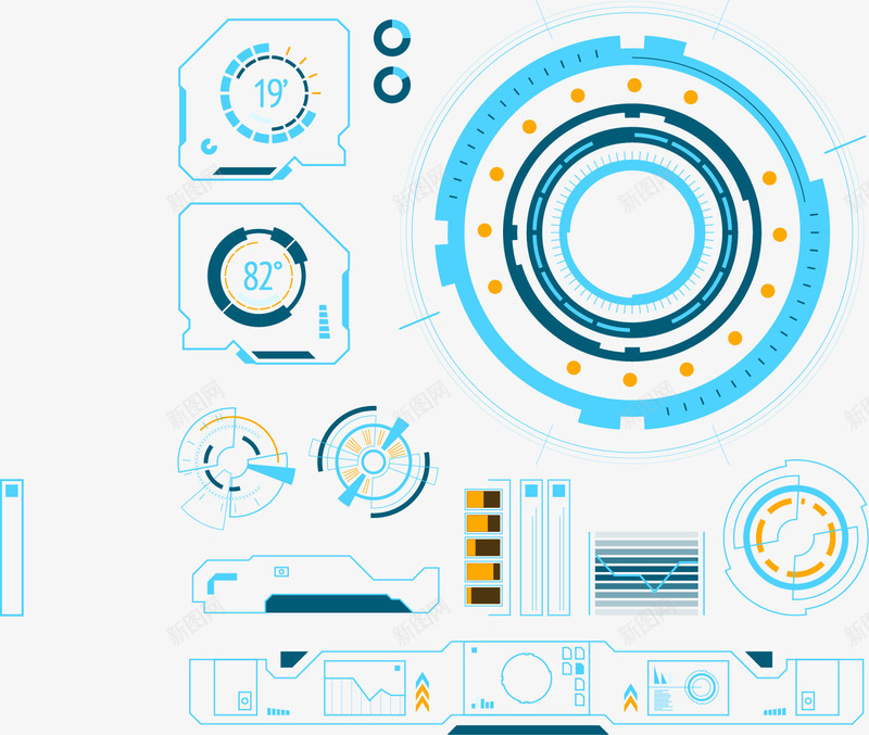 炫酷科技潮流操作界面png免抠素材_新图网 https://ixintu.com 操作 潮流 潮流科技 炫酷交互界面 界面 矢量元素 科技 科技抬头 科技潮流操作 科技界面 科技矢量 科技矢量素材 线上交互 蓝色科技元素