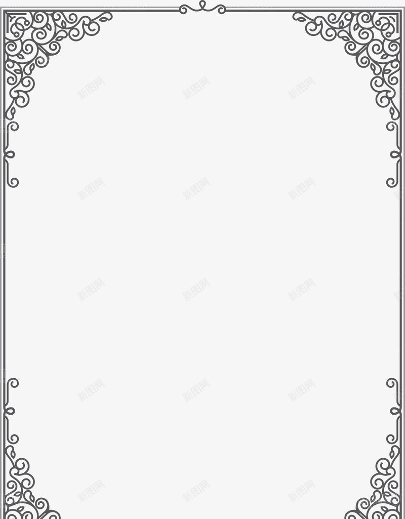 欧式花边边框png免抠素材_新图网 https://ixintu.com 古典 线性花边 线条 边框装饰元素