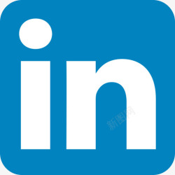 linkedi联系在LinkedIn社会扁平的圆形矩形图标高清图片