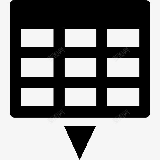 图标png_新图网 https://ixintu.com 下载 仪表界面 向下箭头 界面 符号 网格 网格的象征符号