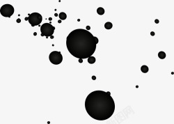 黑色水墨墨迹漂浮气泡素材
