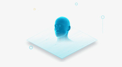 人头造型科技感造型人头蓝色效果高清图片
