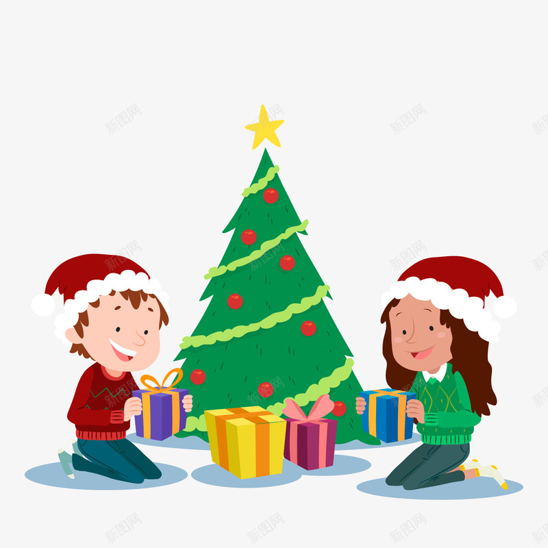 小孩的圣诞节png免抠素材_新图网 https://ixintu.com 圣诞节 圣诞节快乐 圣诞节雪 圣诞节雪人 礼物拆礼物 装饰