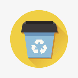 黄色简约保护环境可回收标志的垃素材