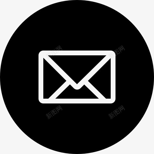 新的电子邮件大纲符号在黑色的圆形按钮图标png_新图网 https://ixintu.com 信封 圆 圆形 填充圆形 大纲 按钮 新邮件 电子邮件 界面 黑