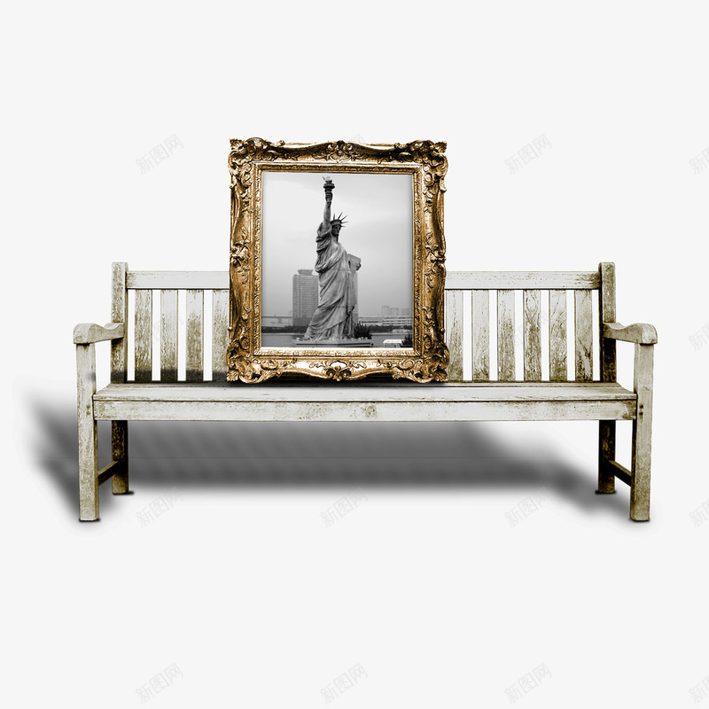 椅子上的相框png免抠素材_新图网 https://ixintu.com 几何 椅子 相框 自由女神像