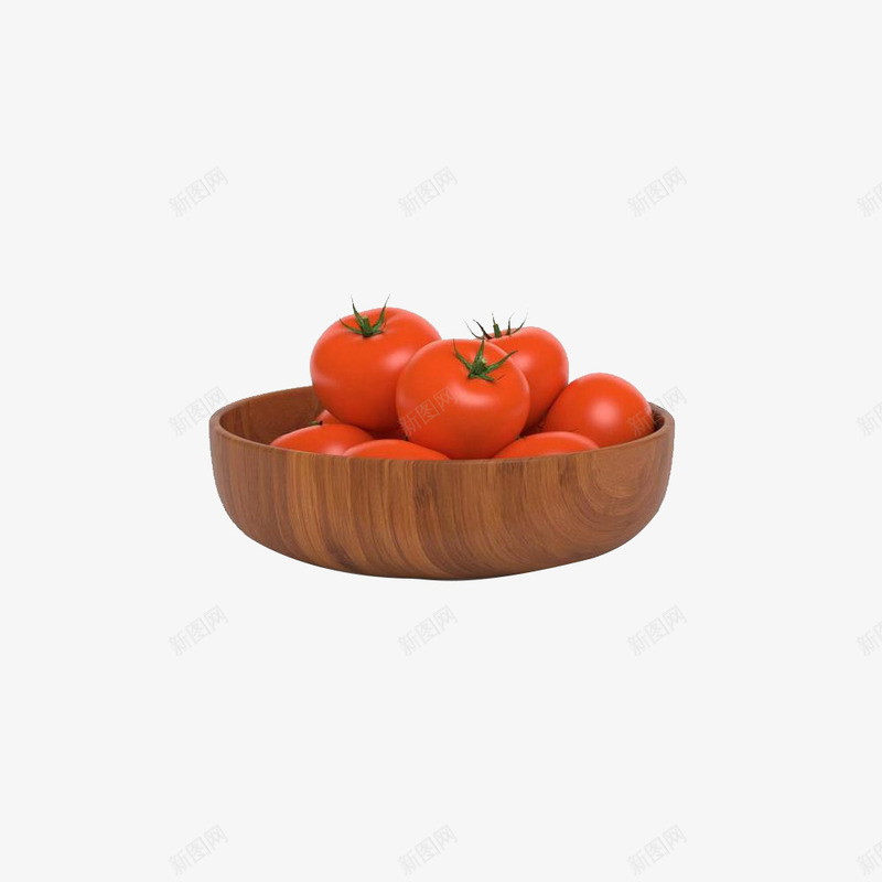 木质水果盘png免抠素材_新图网 https://ixintu.com 咖啡色 木盘 水果盘 番茄