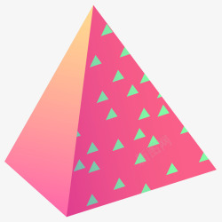三维几何图形粉色三角锥立体插画矢量图高清图片