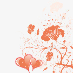 红色华丽花纹素材