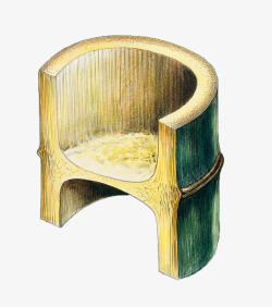 圆椅子圆竹椅子高清图片