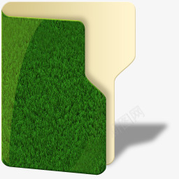 绿色草坪文件夹关闭图标图标