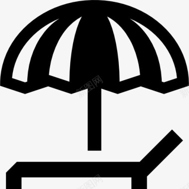 太阳伞和躺椅图标图标