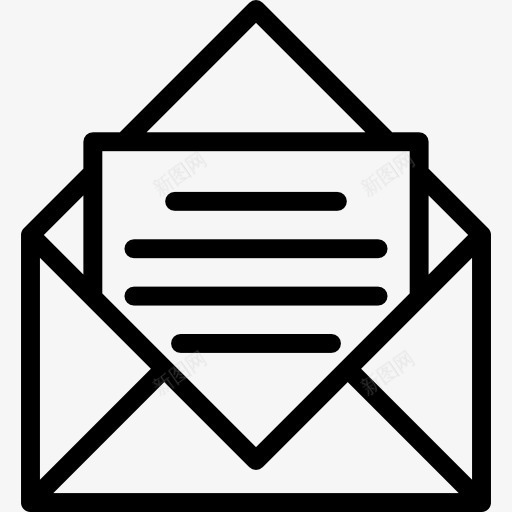 打开信封的信图标png_新图网 https://ixintu.com 信件 接口 文本行 电子邮件 邮件