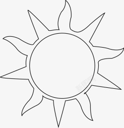 花形状太阳线条矢量图高清图片