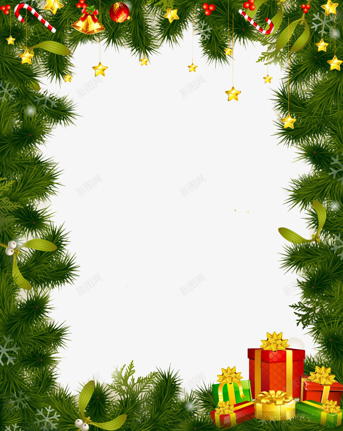 唯美圣诞树边框png免抠素材_新图网 https://ixintu.com 唯美 圣诞树 圣诞节 星星