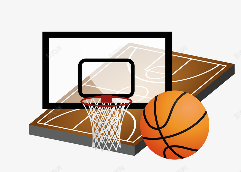 彩色运动篮球篮球框png免抠素材_新图网 https://ixintu.com 彩色运动 球框 矢量篮球 篮球篮
