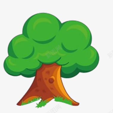 绿色树卡通形状logo图标图标