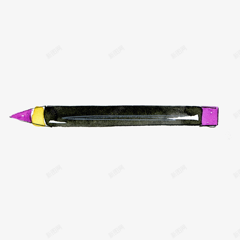 卡通紫色眼线笔简图png免抠素材_新图网 https://ixintu.com 化妆品 化妆用品 卡通 女士用品 简图 紫色眼线笔