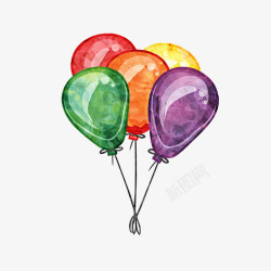 五彩缤纷的气球图片卡通五彩缤纷氢气球高清图片