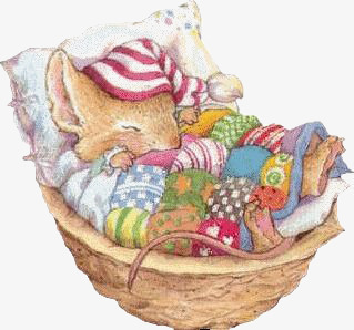 睡觉的小老鼠png免抠素材_新图网 https://ixintu.com 卡通 复古 小老鼠 床 手绘 插画 童话