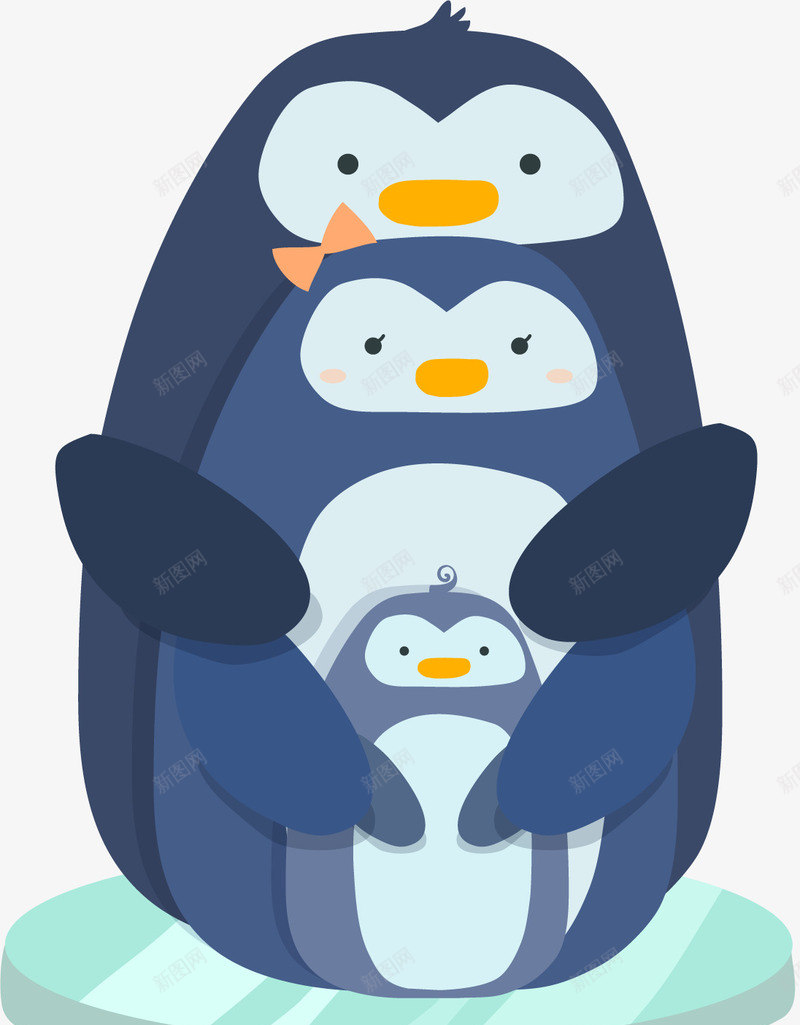 卡通蓝色企鹅png免抠素材_新图网 https://ixintu.com 企鹅 企鹅一家 卡通 卡通企鹅 可爱 蓝色