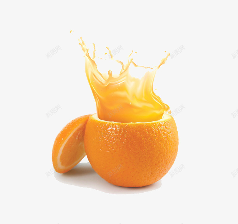 鲜橙汁png免抠素材_新图网 https://ixintu.com 橙子 鲜橙汁 黄色