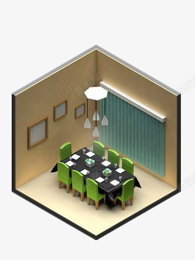 餐厅png免抠素材_新图网 https://ixintu.com 地产设计 房地产3D设计图 餐厅展示图